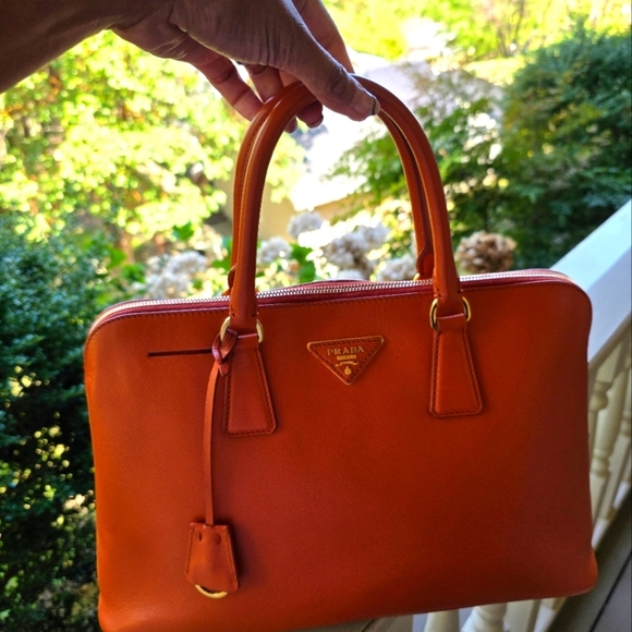 Prada Orange Leather Women's Hand Bag - Picture 4 of 16